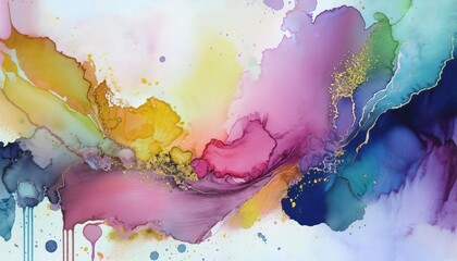 Striking Watercolor Abstraction Vibrant Swirls and Textures in an HandPainted Masterpiece from at