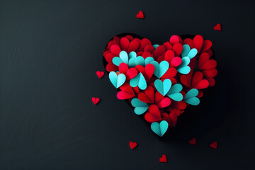 Valentines Day Love Hearts Romantic Promotion Ad Sale Holiday Event Copy Space Art Card