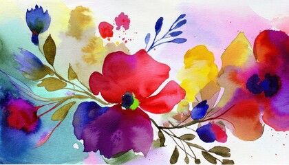Vivid Watercolor Abstraction Swirling Colors, Textures, and Forms in an Expressive Artistic Dance