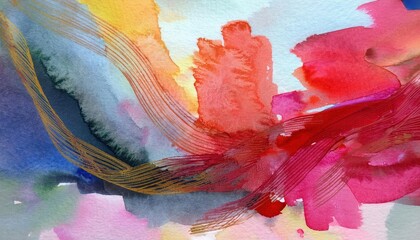 Vibrant Watercolor Abstraction A Riveting Exploration of Color and Texture in a HandPainted Masterpiece from