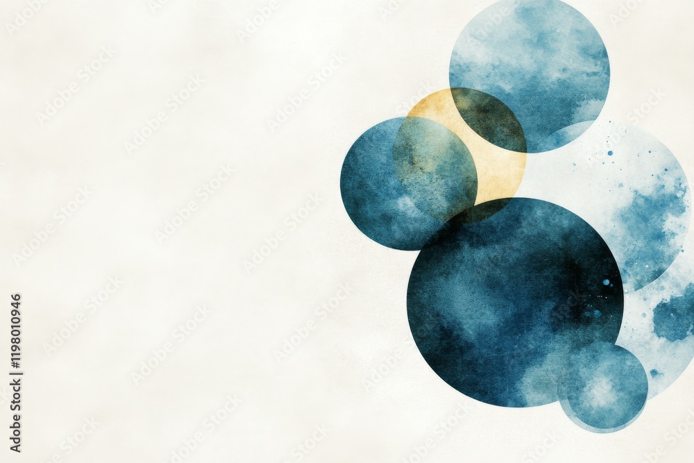 Poster A minimalist wallpaper featuring simple overlapping circles in soft pastel tones, creating a calming and modern aesthetic