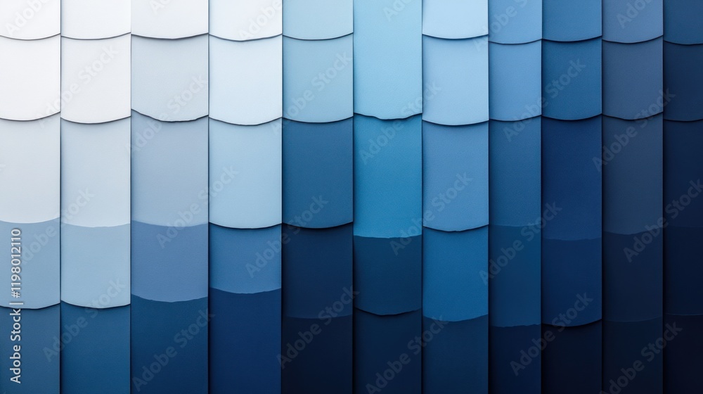 Poster patterns of blue scales creating a gradient effect on a textured surface in modern design. generativ