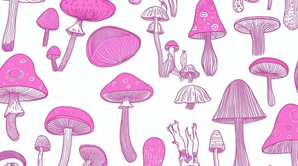 Enthralling Purple Mushroom Illustrations: A Captivating Botanical Art