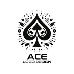 Ace Of Spades Vector Logo Design