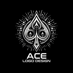 Ace Of Spades Vector Logo Design