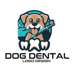 Dog Dental Vector Logo Design