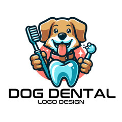 Dog Dental Vector Logo Design