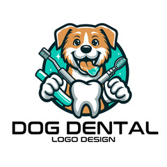 Dog Dental Vector Logo Design