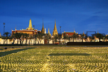 Obraz premium Celebration of the ascension of King Rama 10 with joy as Mahorasop Sompoch performances are staged at Sanam Luang area. Bangkok, Thailand 