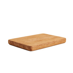 Wooden cutting board on beige background