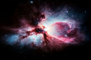 Obraz premium A stunning galaxy wallpaper featuring swirling stars, nebulae, and a radiant Milky Way in vivid purple and blue hues