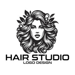 Hair Studio Vector Logo Design