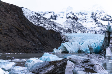 Obraz premium Glacier Iceland special ice winter frozen thick old ice melt global warming