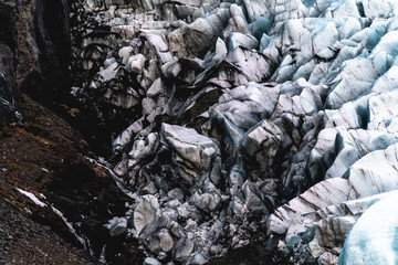 Glacier Iceland special ice winter frozen thick old ice melt global warming