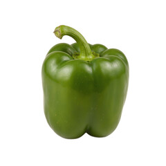 Fresh green bell pepper on beige background