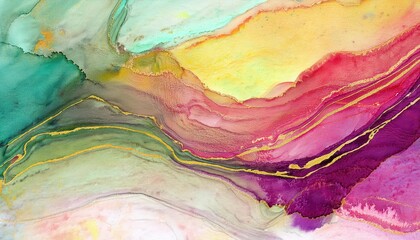 Vibrant Watercolor Abstraction Exploring Textured Layers, Rich Colors, and Expressive Brushstrokes in a Whimsical Artwork