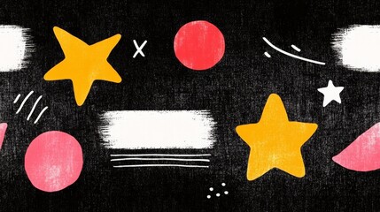 abstract fun doodles scribbles and stars hand drawn sketch background. decoration copy space.