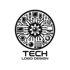 Obraz premium Tech Vector Logo Design