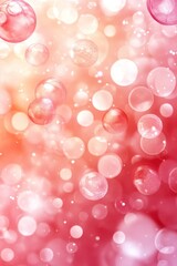 Abstract Background, Bokeh Effect with Overlapping Watercolor Circles in Red and Pink Tones