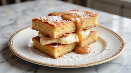 Pancake Stack with Cream Filling