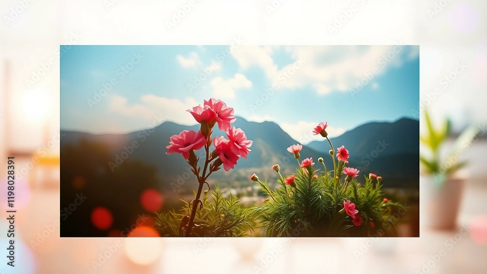 Fototapete surreal collage with vibrant imagery element set on transparent background