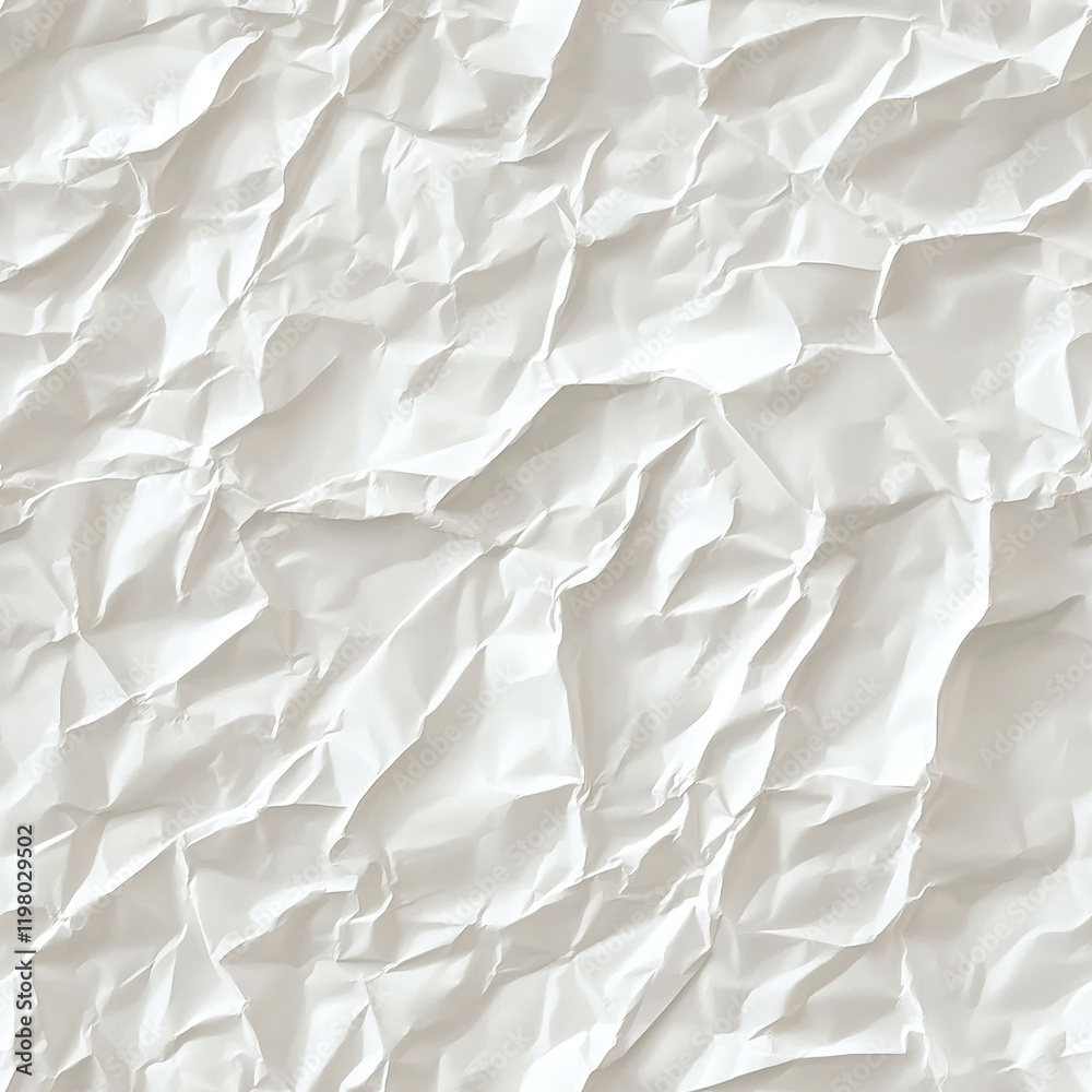 Poster crumpled white paper texture with a wrinkled pattern