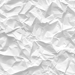 Obraz premium White crumpled paper texture with detailed folds and patterns