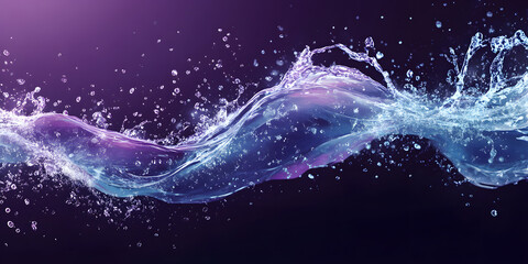 Fototapeta premium Future Dusk Water Splash - Dynamic and Cheerful Liquid Art in Earthy Tones and Purple Hues