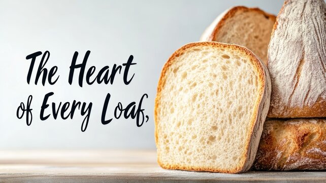 Freshly baked bread loaves with sliced interior on wooden table for culinary inspiration and baking enthusiasts