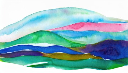 Vibrant Abstract Watercolor Masterpiece HandPainted Swirls of Color in a Dreamy Landscape, Showcasing a Blend of Soft Textures and Bold Hues