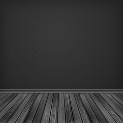 Black dark empty room, interior with wallpaper. High resolution texture background.