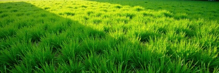 Obraz premium High-angle view, grassy plane, perpendicular alignment, overhead, grassland, field