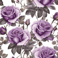 Purple Rose Flower Pattern