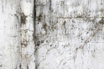 Weathered concrete wall with cracks and stains