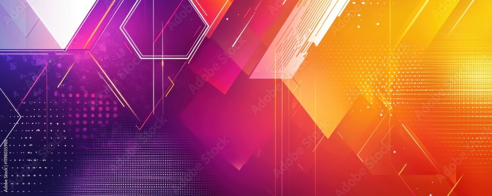 Wall mural abstract geometric background with colorful hexagon shapes and gradients