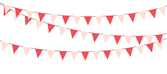 Valentines Day bunting flags with. Vector illustration for valentines day, poster, greeting cards and wedding concept.