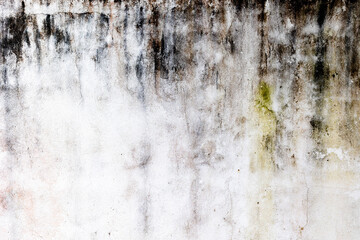 Aged wall with dark stains and mossy textures