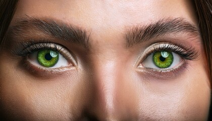 Obraz premium 緑色の瞳を持つ女性の目。AIで生成