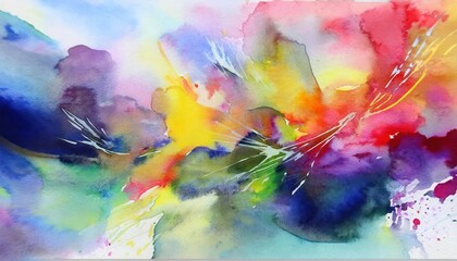Vibrant Watercolor Abstraction A Captivating Exploration of Colors and Textures in a HandPainted Masterpiece Created on November st, at