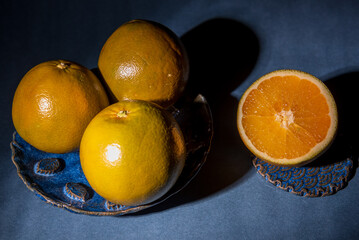Chocolate ​​orange on the dark background.