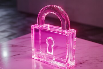 General data protection regulation concept. Security lock digital hologram design