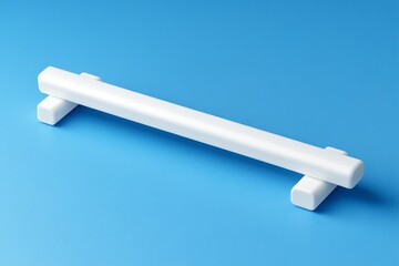 A lone white stepladder positioned against a pale blue wall to depict minimal career prospects or objectives