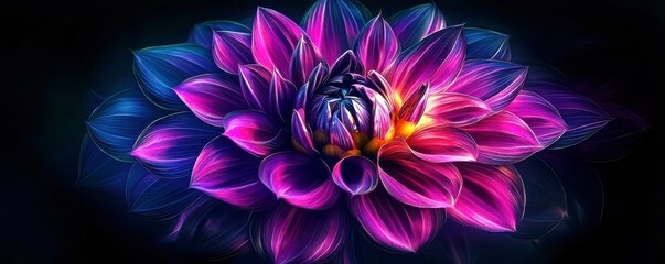 Vibrant Close-Up of a Multi-Colored Lotus Flower with Intricate Petals and Rich Background Highlighting Natural Beauty and Artistic Elegance