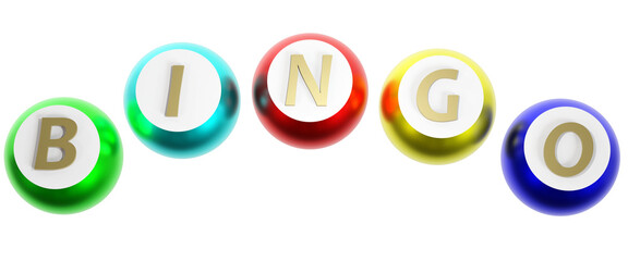 colorful bingo balls isolated on the white background
