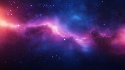 Obraz premium Abstract space background featuring dark purple, blue gradient with grainy texture. Blurred edges create dreamlike atmosphere. Soft lighting, glowing stars add mystery. Suitable for graphic design