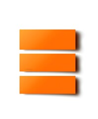 Three Horizontal Orange Rectangular Sticky Notes