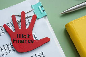 Accounting report marked with illicit finance.