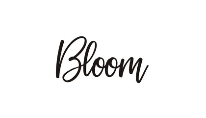 Bloom text design on a white background  