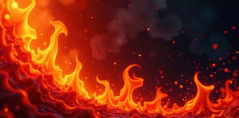 Fototapeta premium Fiery blaze background, textured orange and red flames , red, fiery background