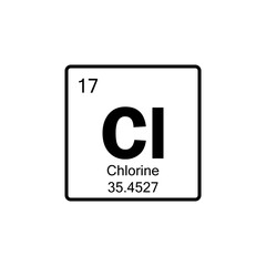 periodic table Chlorine line icon